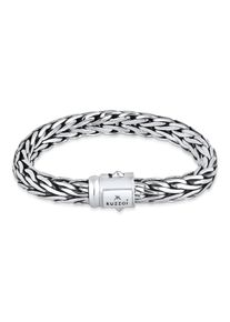 Armkette Kuzzoi "Armband Gliederarmband Zopfmuster Unisex 925er Silber" Gr. 230, silber, Armb&auml;nder, Herren, 230, Silber 925 (Sterlingsilber), Armkette