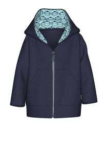 Fleecejacke TRIGEMA "TRIGEMA Fleecejacke mit Kapuze", Baby, Gr. 68, navy, Fleece, 100% Polyester, Basic, Jacken Fleecejacke