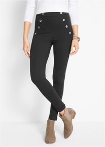 Leggings bonprix "Leggings aus Punto Di Roma", Damen, Gr. 44/46 (L), N-Gr, schwarz, Obermaterial: 70% Viskose, 25% Polyester, 5% Elasthan. Einsatz: 95% Polyester, 5% Elasthan, skinny fit, Hosen Leggings, aus Punto Di Roma, doppelt gewebter Stoff, Skinny Fit