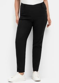Stretch-Hose sheego, Damen, Gr. 84, Langgr&ouml;&szlig;en, schwarz, 70% Viskose, 25% Polyester, 5% Elasthan, unifarben, Hosen Stretch-Hose