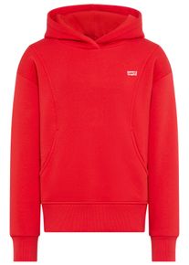 Kapuzensweatshirt LEVI'S KIDS "LVG BATWING PATCH HOODIE", M&auml;dchen, Gr. 16 (164), rot (poppy rot), Sweatware, Obermaterial: 60% Baumwolle, 40% Polyester, unifarben, B&uuml;ndchen mit Daumenl&ouml;chern, Sweatshirts Kapuzensweatshirt, mit Daumenloch