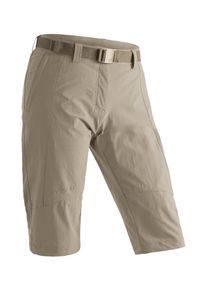 Caprihose Maier Sports "Kluane", Damen, Gr. 42, Normalgr&ouml;&szlig;en, beige (dunkelbeige), 90% Polyamid, 10% Elasthan, Hosen Caprihose, Damen Shorts, kurze Wanderhose, Outdoorhose mit 2 Taschen, Regular Fit