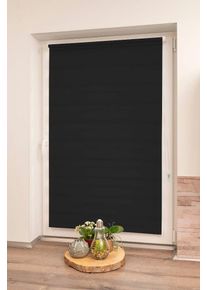 Doppelrollo K-home "Maringa Klemmfix" Gr. 42, schwarz, B:115cm H:150cm, Polyester, Rollos, Doppelrollo, in verschiedenen Gr&ouml;&szlig;en und 11 Farben erh&auml;ltlich