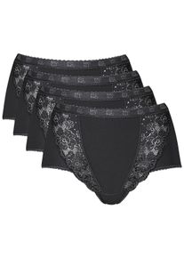 Maxislip Sloggi "Chic", Damen, Gr. 40, schwarz, Single Jersey, Obermaterial: 95% Baumwolle, 5% Elasthan. Spitze: 71% Polyamid, 20% Baumwolle, 9% Elasthan, gemustert, unifarben, k&ouml;rpernah, Unterhosen Maxislip, elastische Spitzeneins&auml;tze, feminin, Baumwollmix, elastisch, Topseller