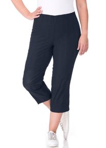 Caprihose KjBRAND "Susie Capri Wash & Go", Damen, Gr. 42, N-Gr, blau (marine), Web, Obermaterial: 47% Baumwolle, 45% Polyester, 6% Viskose, 2% Elasthan, gerade 3/4-L&auml;nge, Hosen Caprihose, Sommerhose b&uuml;gelfrei