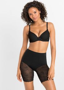 Shapingleggings bonprix, Damen, Gr. 52, N-Gr, schwarz, Obermaterial: 80% Polyamid, 20% Elasthan. Netzfutter: 84% Polyamid, 16% Elasthan. Spitze: 88% Polyamid, 12% Elasthan, Hosen Shapingleggings, elastisches Material, mittlere Formkraft, mit dekorativer Spitze