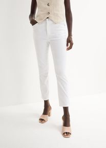 Stretch-Hose bonprix "Stretchhose aus Baumwolle", Damen, Gr. 40, N-Gr, wei&szlig;, Obermaterial: 61% Baumwolle, 37% Polyester, 2% Elasthan, slim fit, Hosen Stretch-Hose, aus Baumwolle, Polyester und Elasthan, Slim Fit Passform, 7/8-L&auml;nge
