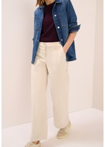 Cordhose Cecil "Style Neele", Damen, Gr. 33, L&auml;nge 28, oat milk beige, Cord, Obermaterial: 98% Baumwolle, 2% Elasthan, unifarben, normal, Hosen Cordhose, Wide Leg, High Waist