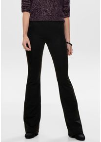 Jerseyhose Only "ONLFEVER &ndash; Jerseyhose mit Stretch und ausgestelltem Bein", Damen, Gr. XL (42), L&auml;nge 32, schwarz (schwarz 32), Jersey, Obermaterial: 95% Polyester, 5% Elasthan, unifarben, skinny fit lang, Hosen Jerseyhose, skinny fit, casual, Jersey, Polyester, ohne Ausschnitt