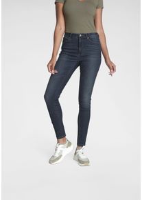 Skinny-fit-Jeans Only "ONLPAOLA &ndash; Extra-eng geschnittene Jeans mit figurformender Silhouette", Damen, Gr. XXL (44), L&auml;nge 34, blau (schwarz medium blau), Denim/Jeans, Obermaterial: 64% Baumwolle, 31% Polyester, 3% Viskose, 2% Elasthan, unifarben, skinny fit, Jeans Skinny-fit-Jeans, skinny fit, modisch, Denim, Baumwollmischung
