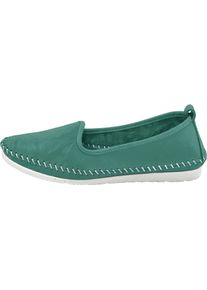 Slipper Heine, Damen, Gr. 43, blau (t&uuml;rkis), Glattleder, Leder, Schuhe Slipper
