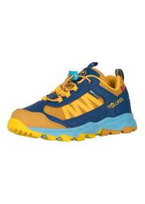 Outdoorschuh Trollkids "Kids Tronfjell Hiker Low", Kinder, Gr. 32, Synthetik Textil, blau (mustard, dynamic blau, corn gelb), Schuhe Outdoorschuh, wasserdicht