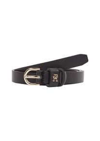 Lederg&uuml;rtel Tommy Hilfiger "ESSENTIAL EFFORTLESS 1.5", Damen, Gr. 80, schwarz, Rindsleder, unifarben, G&uuml;rtel Lederg&uuml;rtel, Ovale Einfachdornschlie&szlig;e, Logoemblem