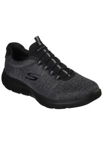 Slip-On Sneaker Skechers "SUMMITS", Herren, Gr. 48,5, schwarz, Textil, Schuhe Slip-On Sneaker, Slipper, Freizeitschuh in komfortabler Schuhweite
