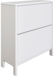 Schuhschrank OTTO HOME "Luven", wei&szlig;, B:82cm H:92cm T:34cm, Massivholz, Schr&auml;nke, Schuhschrank, FSC zertifiziertes Massivholz, mit 2 Klappen