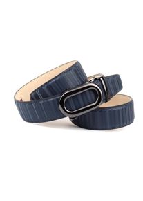 Lederg&uuml;rtel Anthoni Crown, Damen, Gr. 85, blau, Rindsleder, unifarben, G&uuml;rtel Lederg&uuml;rtel, in elegantem Design mit auffallender Schlie&szlig;e, leicht bombiert