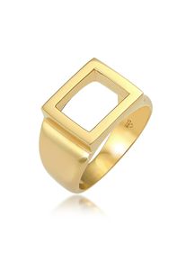 Siegelring Kuzzoi "Ring Siegelring Herren Rechteckig 925 Silber" Gr. 64, gold, Fingerringe, Herren, 64, ohne Stein, Silber 925 (Sterlingsilber), 15mm, Siegelring