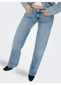 Low-rise-Jeans Only "ONLJUICY LW WIDE LEG DNM REA365 NOOS", Damen, Gr. 26, L&auml;nge 32, light blau denim, Denim/Jeans, Obermaterial: 99% Baumwolle, 1% Elasthan, unifarben, lang, Jeans Low-rise-Jeans, Baumwollmischung, wide fit