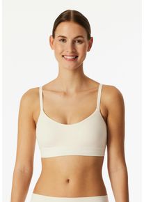 Bustier Schiesser "Unique Cotton", Damen, Gr. 48, N-Gr, wei&szlig; (off, wei&szlig;), Obermaterial: 90% Baumwolle, 10% Elasthan, unifarben, BHs Bustier, mit herausnehmbaren Pads, ohne B&uuml;gel, Topseller