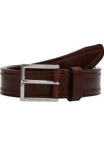 Lederg&uuml;rtel Tommy Hilfiger "HUDSON EMBOSS LEATHER 3.0 cm breit", Herren, Gr. 115, braun (coffee bean), Rindsleder, unifarben, G&uuml;rtel Lederg&uuml;rtel, Gr&ouml;&szlig;enverstellbar