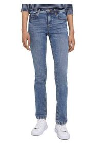 Straight-Jeans Tom Tailor "Alexa - Straight", Damen, Gr. 27, L&auml;nge 34, blau (random bleached blau), Denim/Jeans, Obermaterial: 98% Baumwolle, 2% Elasthan, gerade lang, Jeans Straight-Jeans, in 5-Pocket-Form