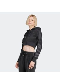Trainingsjacke adidas originals "SHRT FZ HOODIE", Damen, Gr. XS, grau (carbon), Obermaterial: 74% Polyester, 26% Viskose, Jacken Trainingsjacke