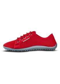 Barfu&szlig;schuh Leguano "Aktiv", Damen, Gr. 37, rot, Textil, Schuhe Barfu&szlig;schuh, Schn&uuml;rer, Freitzeitschuh, Bequemschuh f&uuml;r Maschinenw&auml;sche geeignet