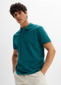Poloshirt bonprix "Piqu&eacute;-Poloshirt aus reiner Baumwolle", Herren, Gr. 60/62 (XXL), blau (petrol), Piqu&eacute;, Obermaterial: 100% Baumwolle, unifarben, regular fit h&uuml;ftbedeckend, Rundhals, Rippb&uuml;ndchen, Shirts Poloshirt, Regular Fit, Kurzarm, aus hautfreundlicher Baumwolle
