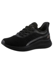 Slip-On Sneaker Skechers "BOBS GEO-", Damen, Gr. 39, Textil, schwarz (schwarz, uni), Schuhe Slip-On Sneaker, Freizeitschuh in veganer Verarbeitung