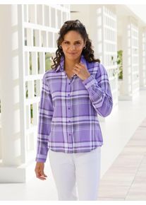 Karobluse Casual Looks, Damen, Gr. 40, lila (lila, lavendel, kariert), 100% Baumwolle, gemustert, kariert, mehrfarbig, Blusen Karobluse