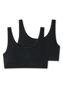 Bustier uncover by Schiesser "Uncover Cotton", Damen, Gr. 3XL, N-Gr, 000, schwarz, Single Jersey, Obermaterial: 95% Baumwolle, 5% Elasthan, BHs Bustier, breite Tr&auml;ger, Cotton-Mix, elastisch, soft