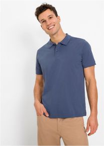 Poloshirt bonprix "Piqu&eacute;-Poloshirt aus reiner Baumwolle", Herren, Gr. 52/54 (L), blau (indigo), Piqu&eacute;, Obermaterial: 100% Baumwolle, unifarben, regular fit h&uuml;ftbedeckend, Rundhals, Rippb&uuml;ndchen, Shirts Poloshirt, Regular Fit, Kurzarm, aus hautfreundlicher Baumwolle