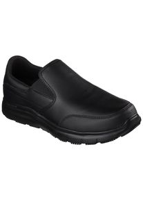 Berufsschuh Skechers "FLEX ADVANTAGE SR" Gr. 47,5, schwarz, 47,5, Leder, Schuhe, Berufsschuh, Slipper f&uuml;r Gastronomie, Pflege, Krankenhaus mit Stretcheinsatz