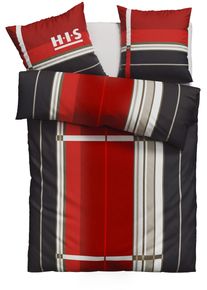 H.I.S. Bettw&auml;sche H.I.S "Golfi in Gr. 135x200 oder 155x220 cm", rot, B/L: 135cm x 200cm, 1 Stk., 1 Stk., Linon, B/L: 80cm x 80cm, 2 Stk., Linon, Obermaterial: 100% Baumwolle, Bettw&auml;sche, Bettw&auml;sche, Bettw&auml;sche aus Baumwolle, sportliche Bettw&auml;sche mit Streifen