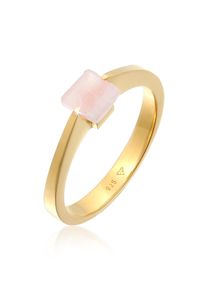 Silberring Elli Premium "Ring Solit&auml;r Edelstein Viereck Klassik 925 Silber" Gr. 52, gold, Fingerringe, Damen, 52, Silber 925 (Sterlingsilber), Silberring