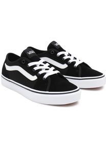 Sneaker Vans "Filmore Decon", Damen, Gr. 38,5, schwarz-wei&szlig; (schwarz, wei&szlig;), Leder, Textil, unifarben mit Farbeinsatz, Schuhe Sneaker, aus textilem Canvas-Material