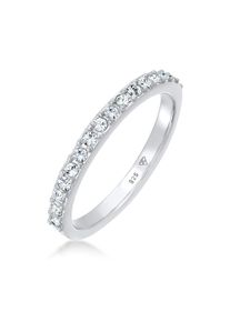 Silberring Elli "Ring Bandring Memoire 925 Silber, mit Kristallen von Swarovski" Gr. 56, silber, Fingerringe, Damen, 56, Silber 925 (Sterlingsilber), Silberring