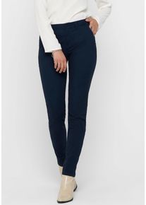 Chinohose Only "ONLPARIS REG CHINO PANT", Damen, Gr. 36, L&auml;nge 32, blau (navy blazer), Web, Obermaterial: 97% Baumwolle, 3% Elasthan, unifarben, lang, Hosen Chinohose, gepflegte Hose mit schmaler Beinform, Topseller