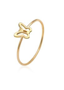 Silberring Elli "Ring Schmetterling Trend Symbol 925 Silber" Gr. 48, gold, Fingerringe, Damen, 48, Silber 925 (Sterlingsilber), Silberring