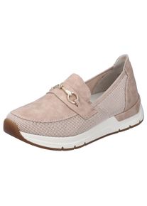Slip-On Sneaker Rieker "Slipper vegan", Damen, Gr. 38, Textil, rosa (ros&eacute;), Lederimitat, Textil, Schuhe Slip-On Sneaker, Slipper, Freizeitschuh mit eleganter Zierspange