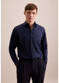 Businesshemd Seidensticker "Schwarze Rose", Herren, Gr. 3XL (48), normale &Auml;rmell&auml;ngen, blau (dunkelblau), 100% Baumwolle, unifarben, regular fit, 2-Knopf-Manschette, Hemden Businesshemd, Regular 1/1 Kentkragen Uni
