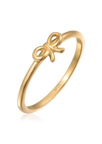 Silberring Elli Premium "Ring Schleife Romantik S&uuml;&szlig; 375 Gelbgold" Gr. 54, gold, Fingerringe, Damen, 54, Gelbgold 375, Silberring