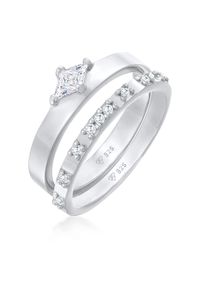Ring-Set Elli "Ring Solit&auml;r Eternity Zirkonia Verlobung Set 925 Silber" Gr. 56, silber, Fingerringe, Damen, 56,mit Stein, Silber 925 (Sterlingsilber), 7mm, Ring-Set