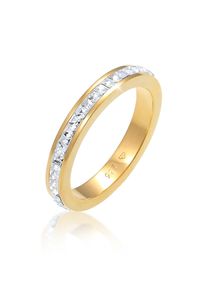 Silberring Elli Premium "Ring Bandring Geo Shape Kristalle 925 Silber" Gr. 54, gold, Fingerringe, Damen, 54, Silber 925 (Sterlingsilber), Silberring