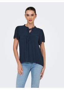 Jacqueline de Yong Kurzarmbluse JDY "JDYLIMA LIFE S/S TOP WVN NOOS", Damen, Gr. 44, schwarz (schwarz iris), Web, Obermaterial: 100% Viskose, unifarben, loose fit normal, V-Ausschnitt, Blusen Kurzarmbluse, Viskose, loose fit