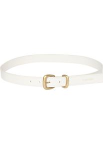 Lederg&uuml;rtel Calvin Klein "G&uuml;rtel", Damen, Gr. 100, wei&szlig; (lily wei&szlig;), Rindsleder, unifarben, G&uuml;rtel Lederg&uuml;rtel, Regular fit, gr&ouml;&szlig;enverstellbar