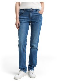 Straight-Jeans Tom Tailor "LIVA", Damen, Gr. 28, L&auml;nge 30, blau (clean mid stone blau denim), Denim/Jeans, Obermaterial: 99% Baumwolle, 1% Elasthan. Futter: 100% Baumwolle, unifarben, straight fit kn&ouml;chellang, Jeans Straight-Jeans, im Five-Pocket Style