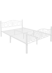Metallbett OTTO HOME "LUND Landhausbett Bett M&auml;rchenbett Prinzessinbett", wei&szlig;, wei&szlig;, wei&szlig;, B:146cm H:96cm L:209cm, Betten, Metallbett, Tr&auml;ume wie im M&auml;rchen: Dein romantisches Metallbett in 2 Breiten