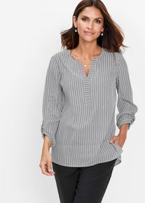 Tunika bonprix "Tunika", Damen, Gr. 36, schwarz (schwarz, wei&szlig; bedruckt), Obermaterial: 100% Polyester, gerade, Tuniken Tunika, eleganter Stil, gerade Passform, mit V-Ausschnitt, aus Polyester