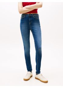 Skinny-fit-Jeans Tommy Jeans "Nora Mid Rise Skinny Fit", Damen, Gr. 29, L&auml;nge 32, blau (denim schwarz), Denim/Jeans, Obermaterial: 98% Baumwolle, 2% Elasthan, unifarben, skinny fit, Jeans Skinny-fit-Jeans